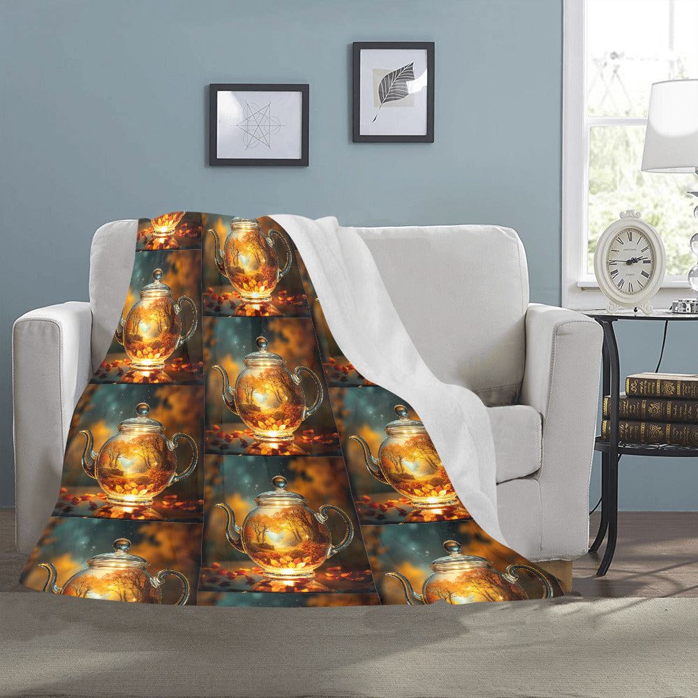 Fall Scene in Crystal Teapot Ultra-Soft Micro Fleece Blanket (Made In USA)