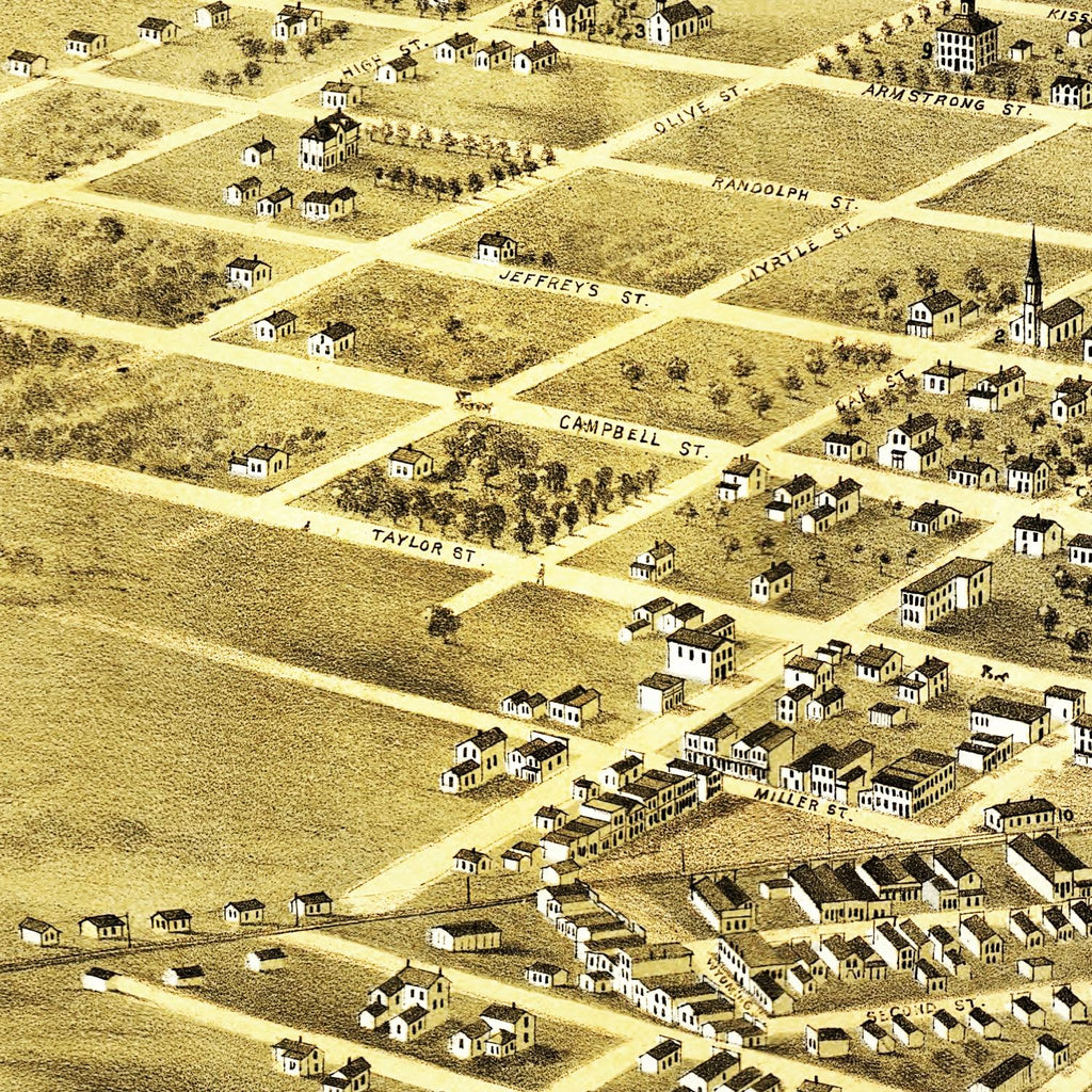Vintage Map of Pleasant Hill, Missouri 1869