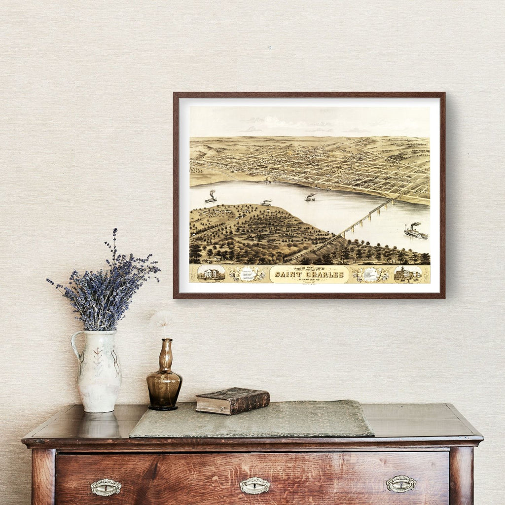 Vintage Map of St. Charles, Missouri 1869
