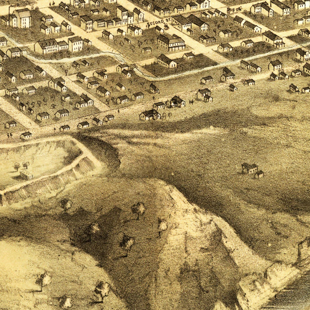 Vintage Map of Saint Joseph, Missouri 1868
