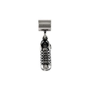 Sterling Silver 13x4.6 mm Tennis Shoe Charm/Pendant