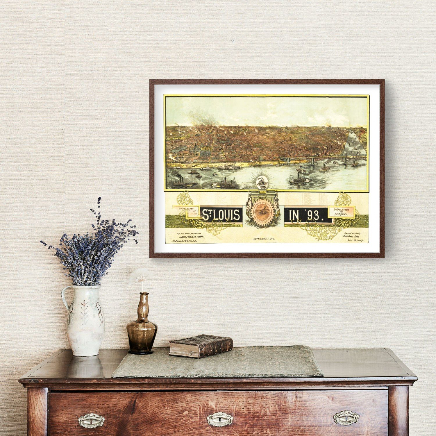 Vintage Map of St. Louis, Missouri 1893