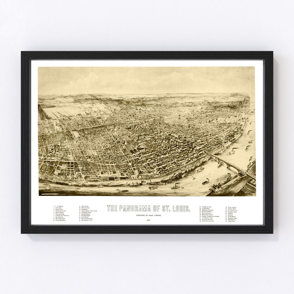 Vintage Map of St. Louis, Missouri 1894