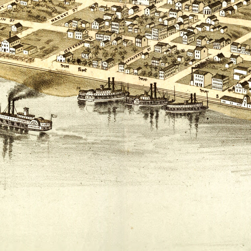 Vintage Map of Washington, Missouri 1869