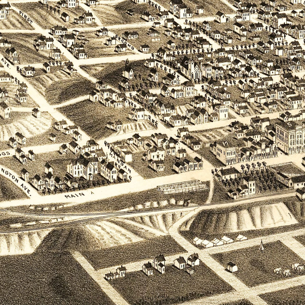 Vintage Map of Bismarck, North Dakota 1883