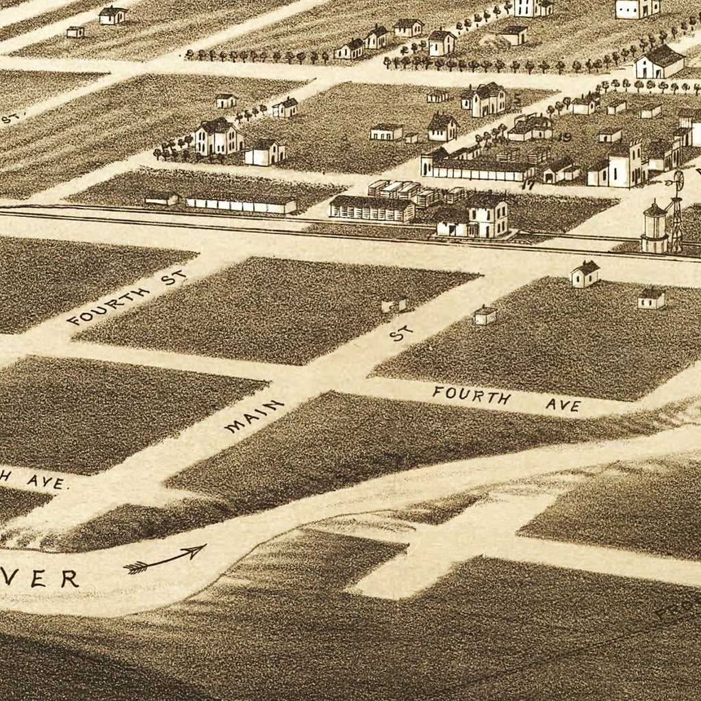Vintage Map of Frederick, South Dakota 1883