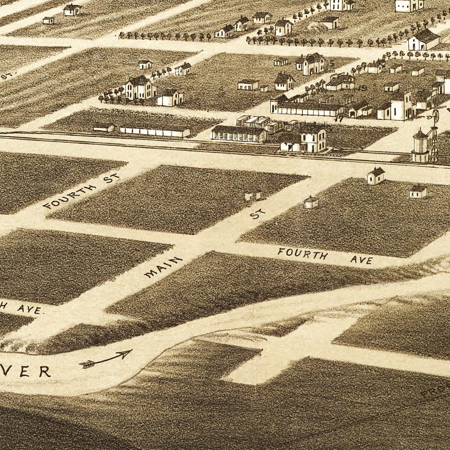 Vintage Map of Frederick, South Dakota 1883