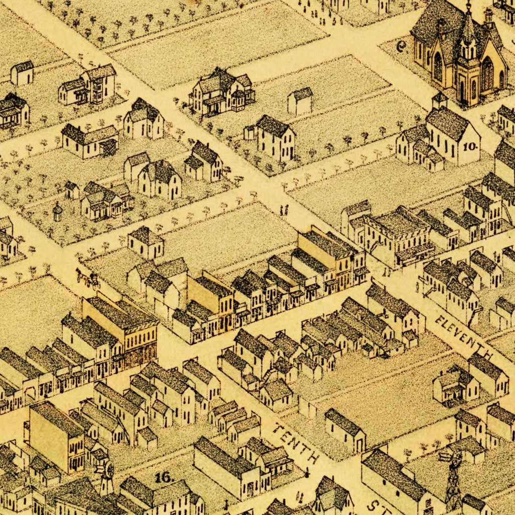 Vintage Map of Kearney, Nebraska 1881