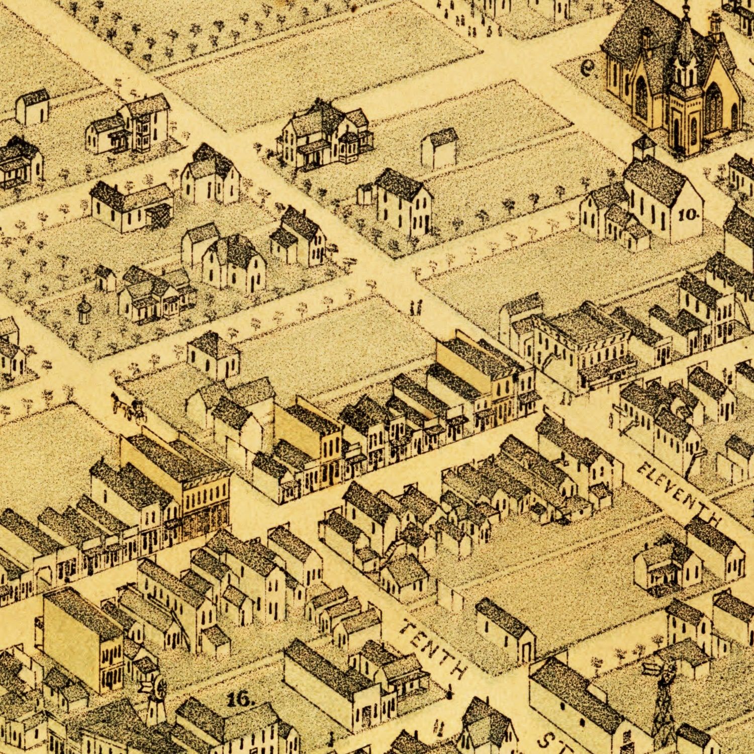 Vintage Map of Kearney, Nebraska 1881