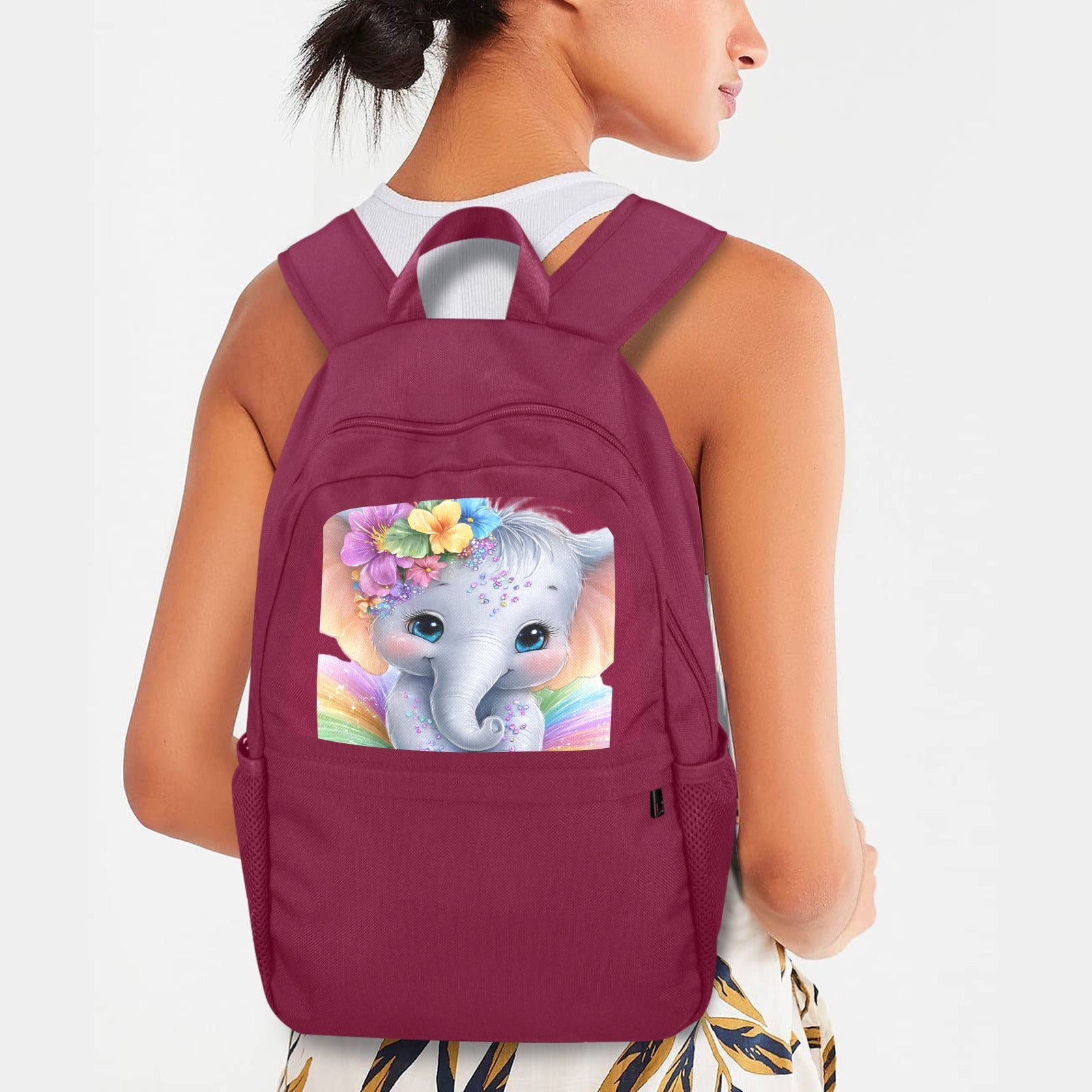 Baby Elephant Casual Backpack | Upper Part Printing