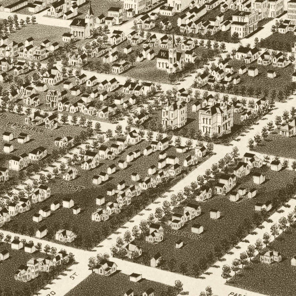 Vintage Map of Norfolk, Nebraska 1889