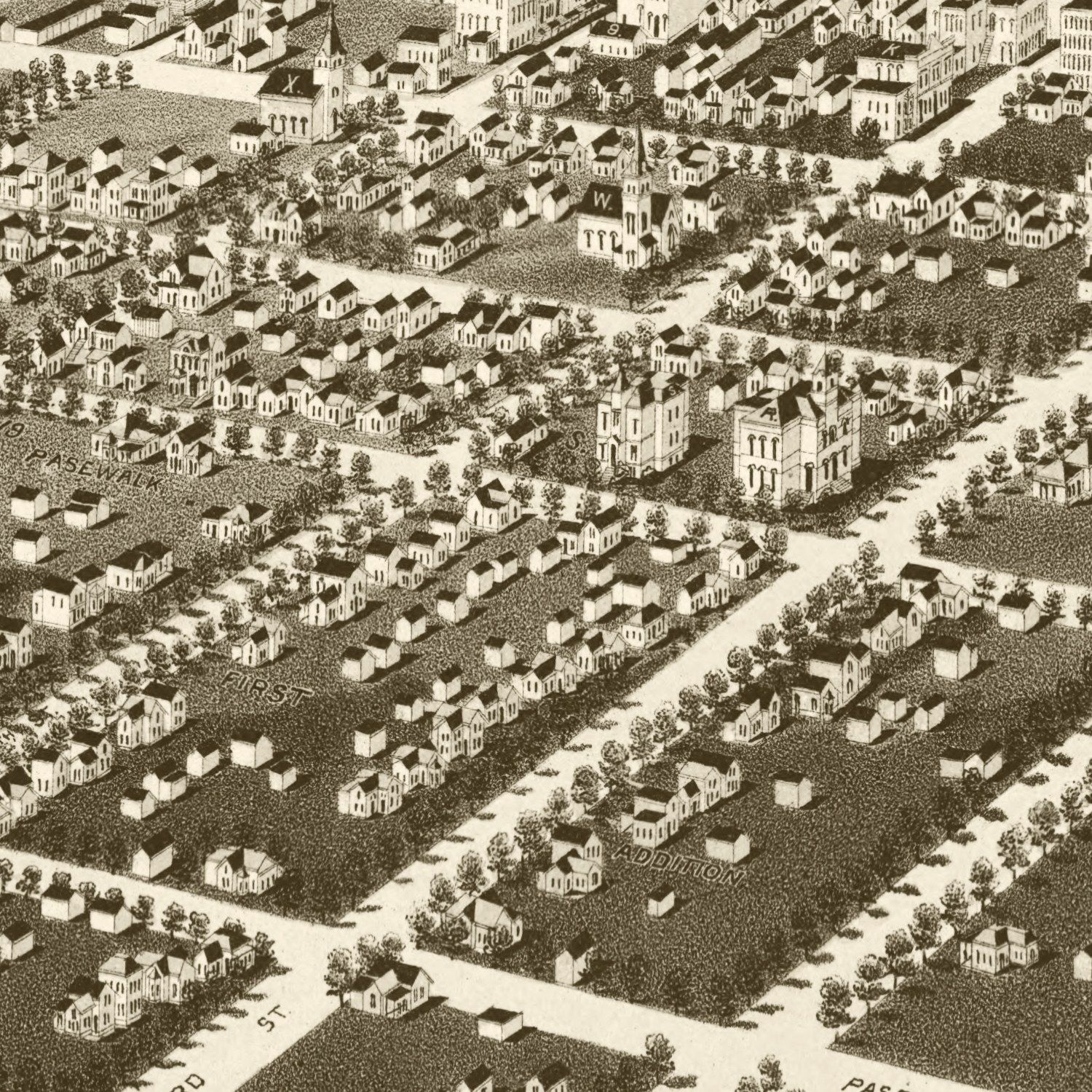 Vintage Map of Norfolk, Nebraska 1889