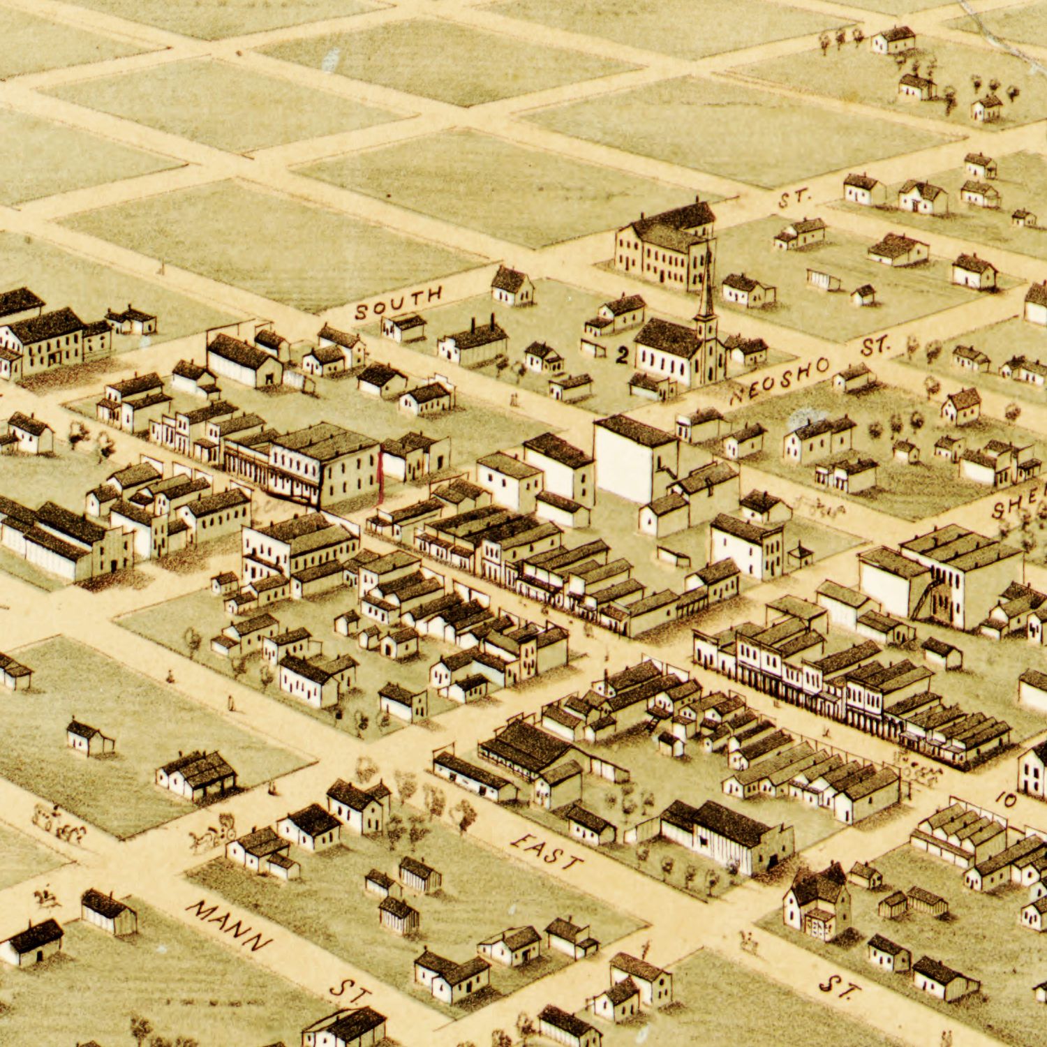 Vintage Map of Baxter Springs, Kansas 1871