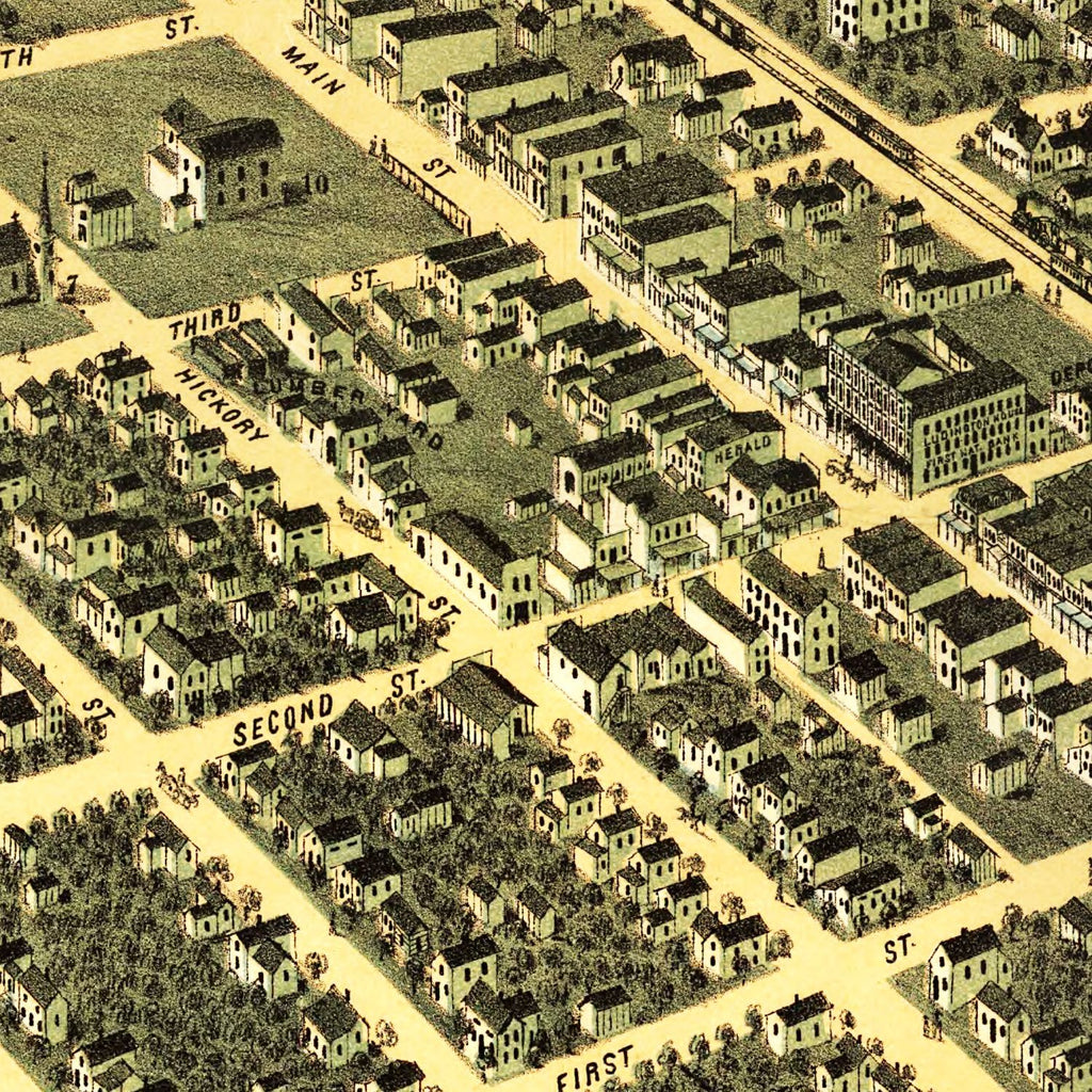 Vintage Map of Ottawa, Kansas 1872