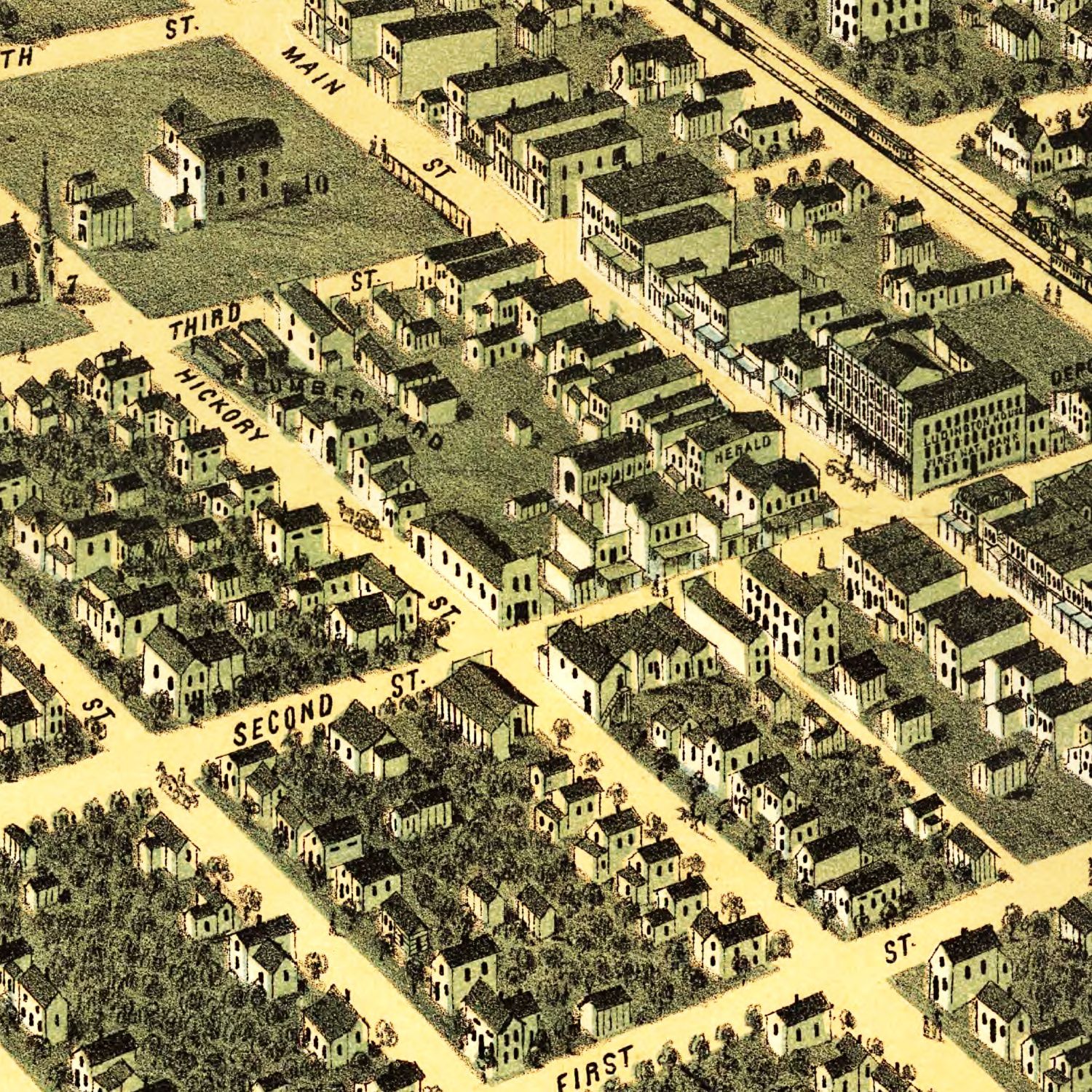 Vintage Map of Ottawa, Kansas 1872