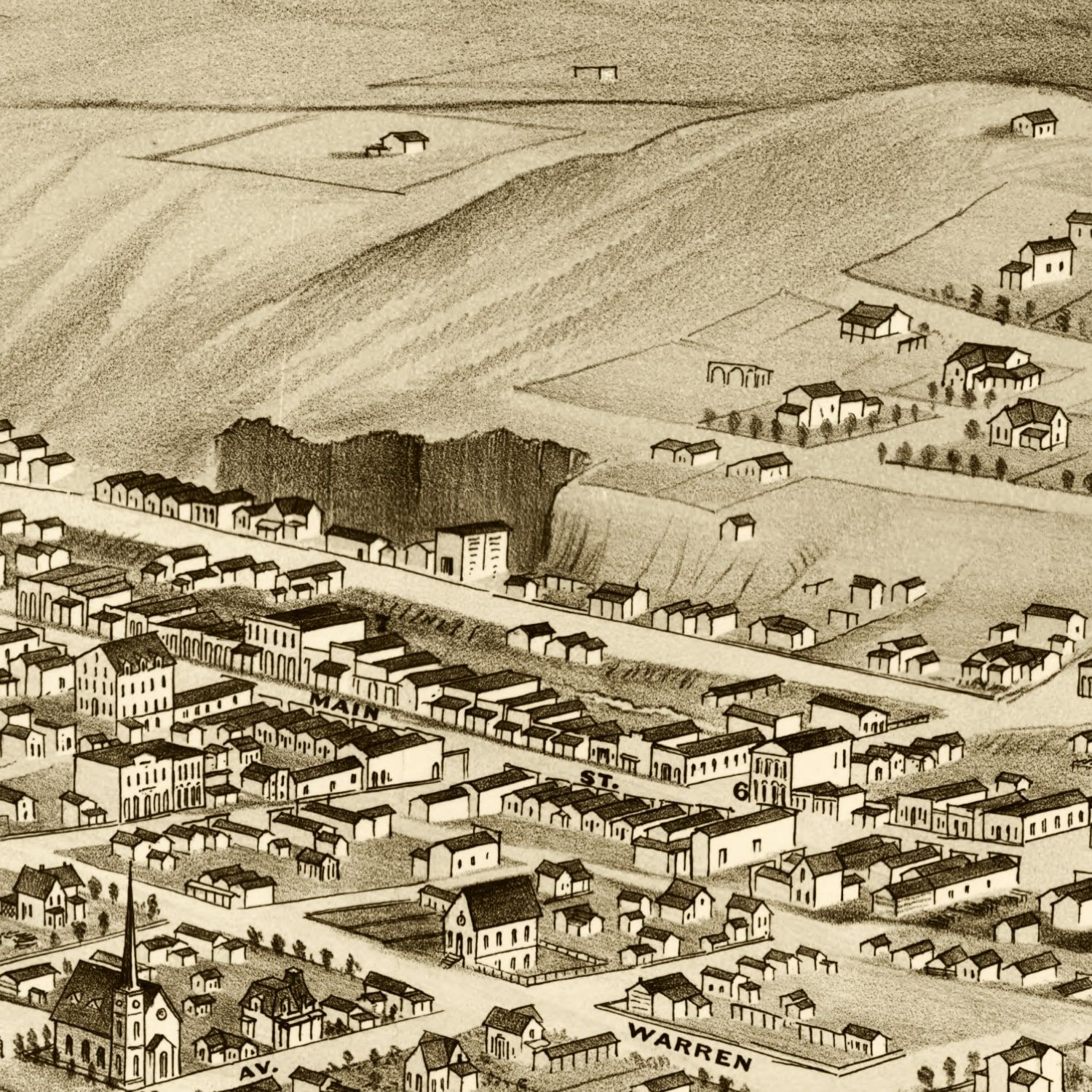 Vintage Map of Helena, Montana 1875