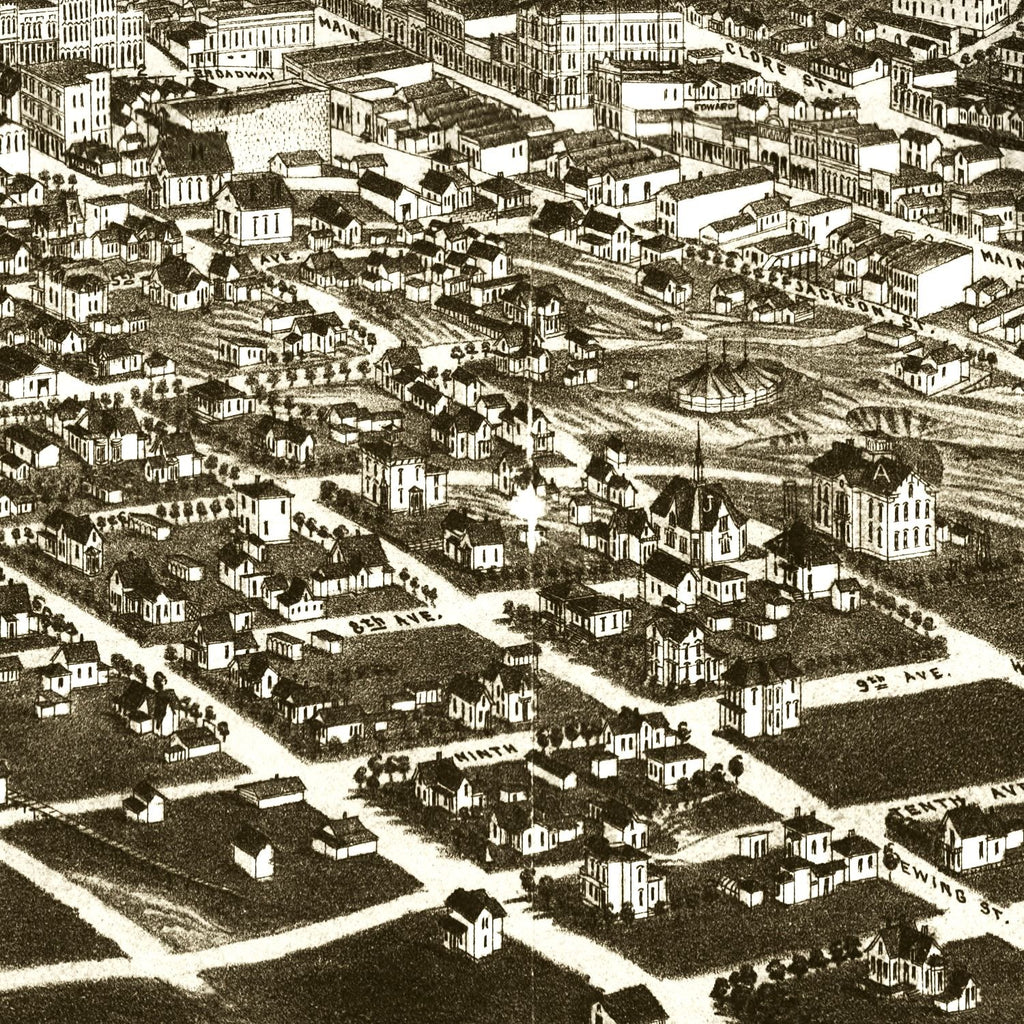 Vintage Map of Helena, Montana 1883
