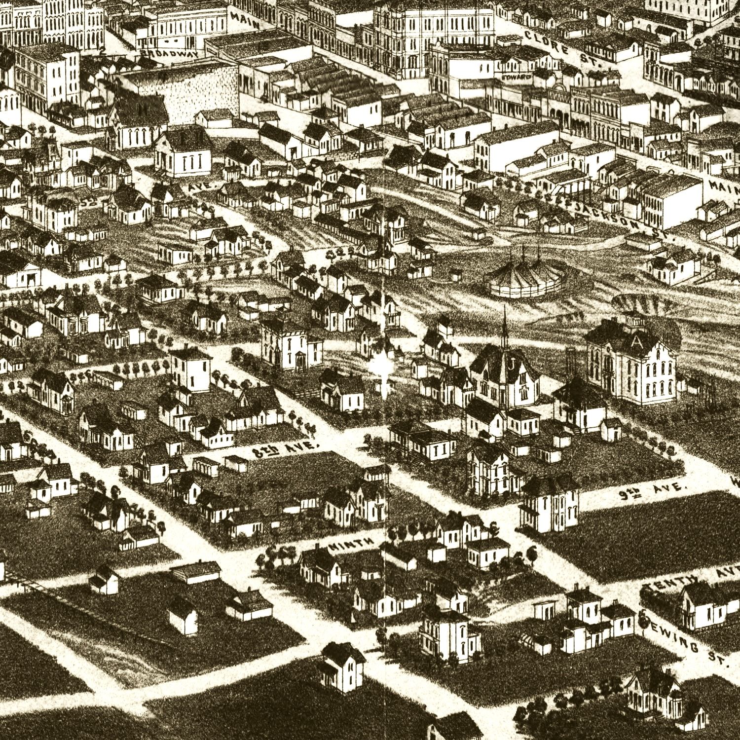 Vintage Map of Helena, Montana 1883