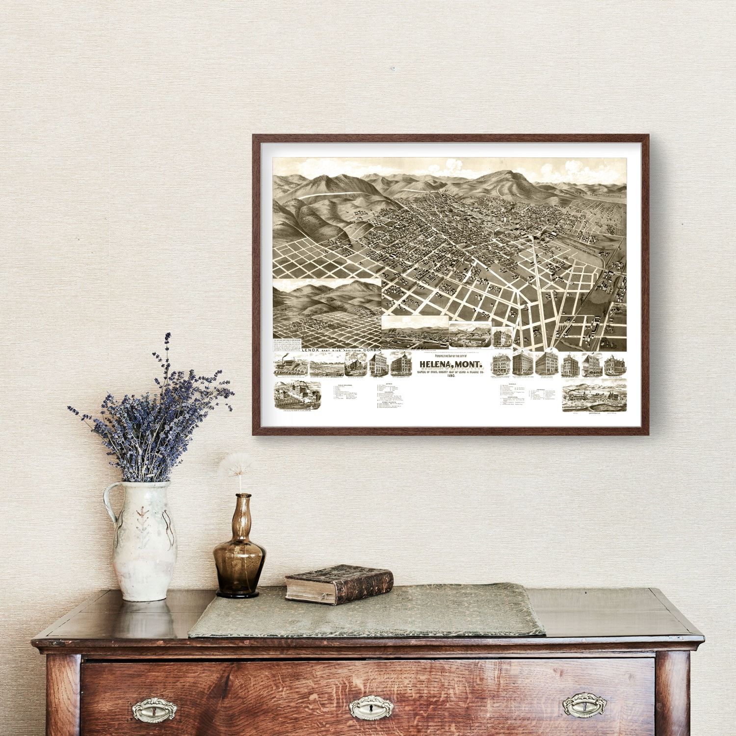 Vintage Map of Helena, Montana 1890