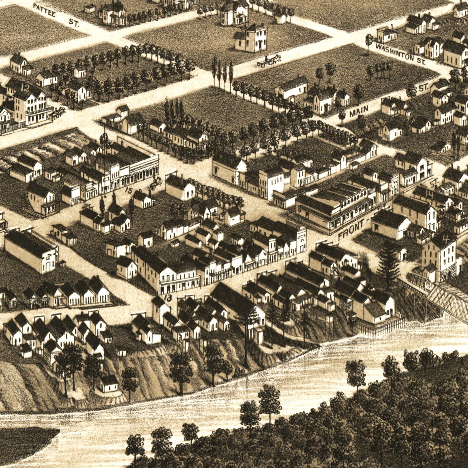 Vintage Map of Missoula, Montana 1884