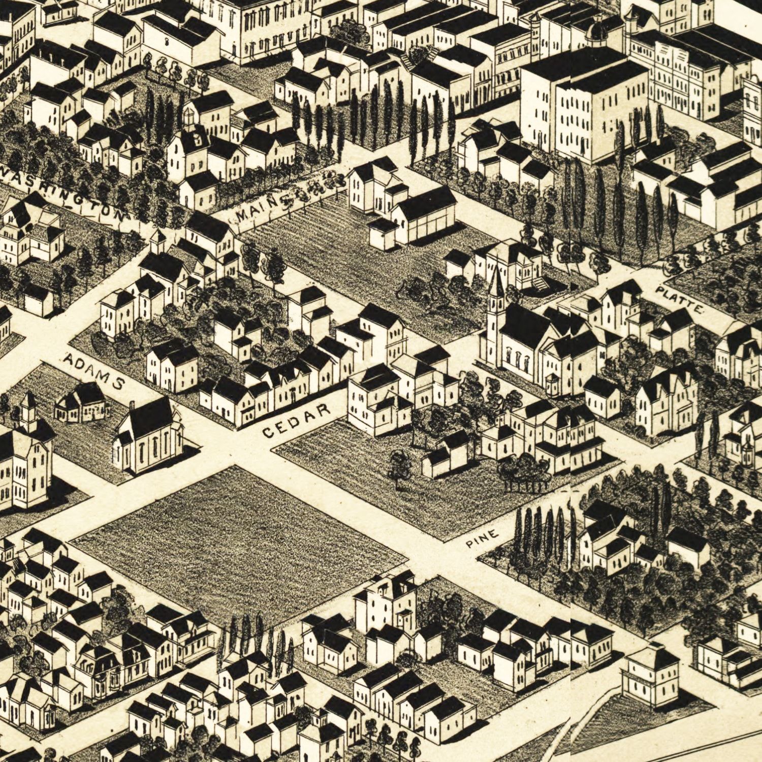 Vintage Map of Missoula, Montana 1891