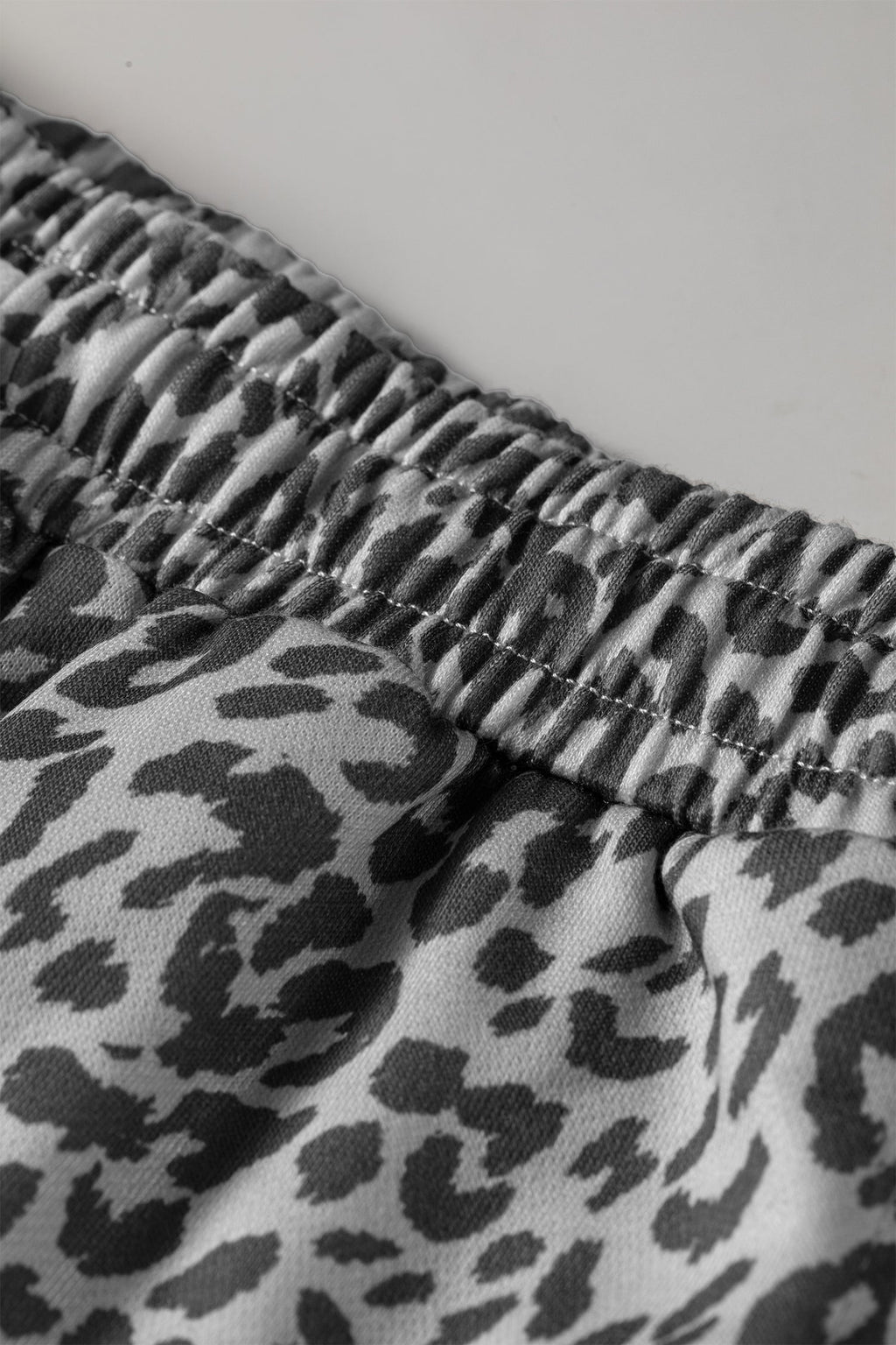 Leopard Star Patch Drawstring Jogger Pants