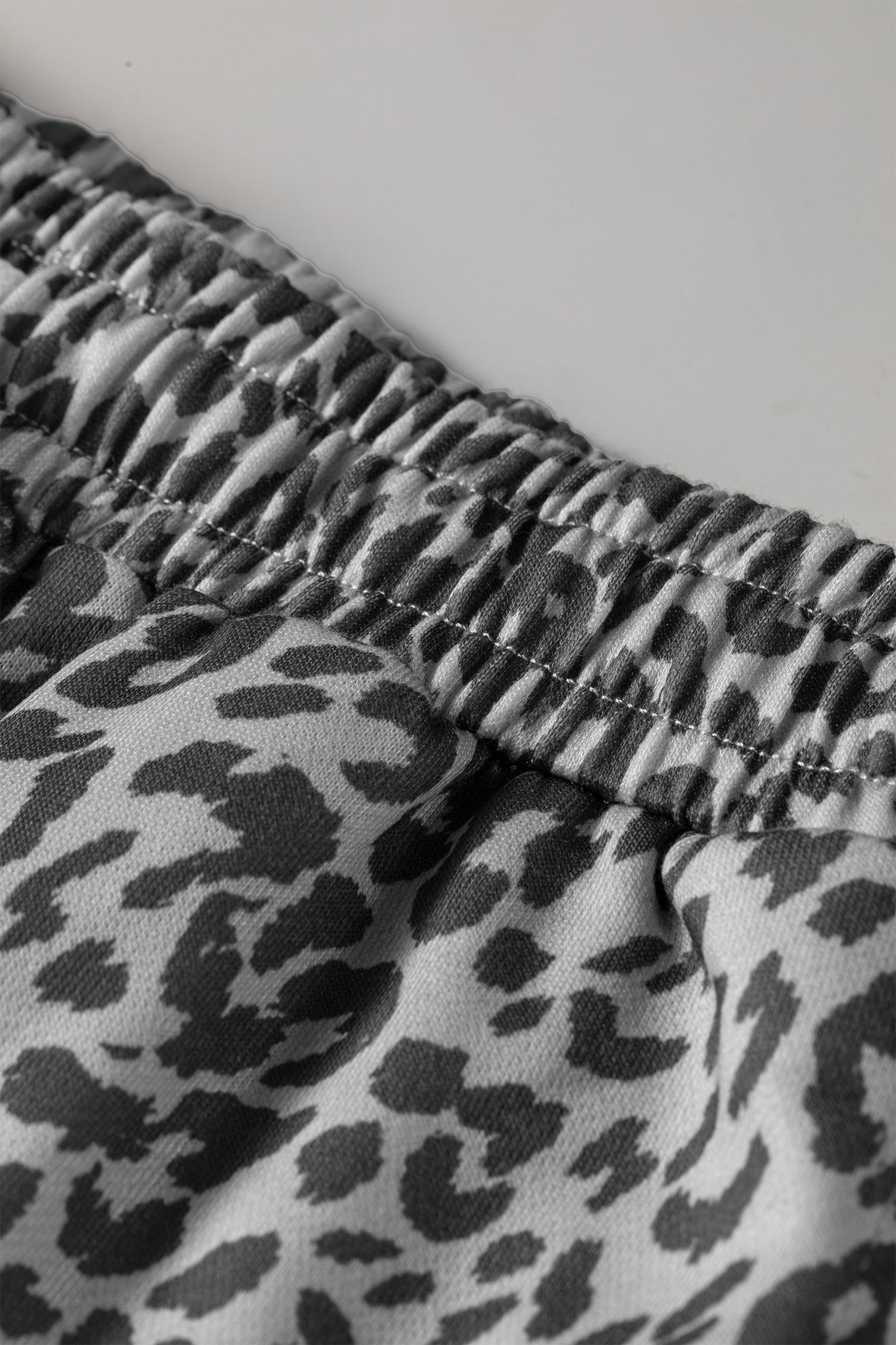 Leopard Star Patch Drawstring Jogger Pants
