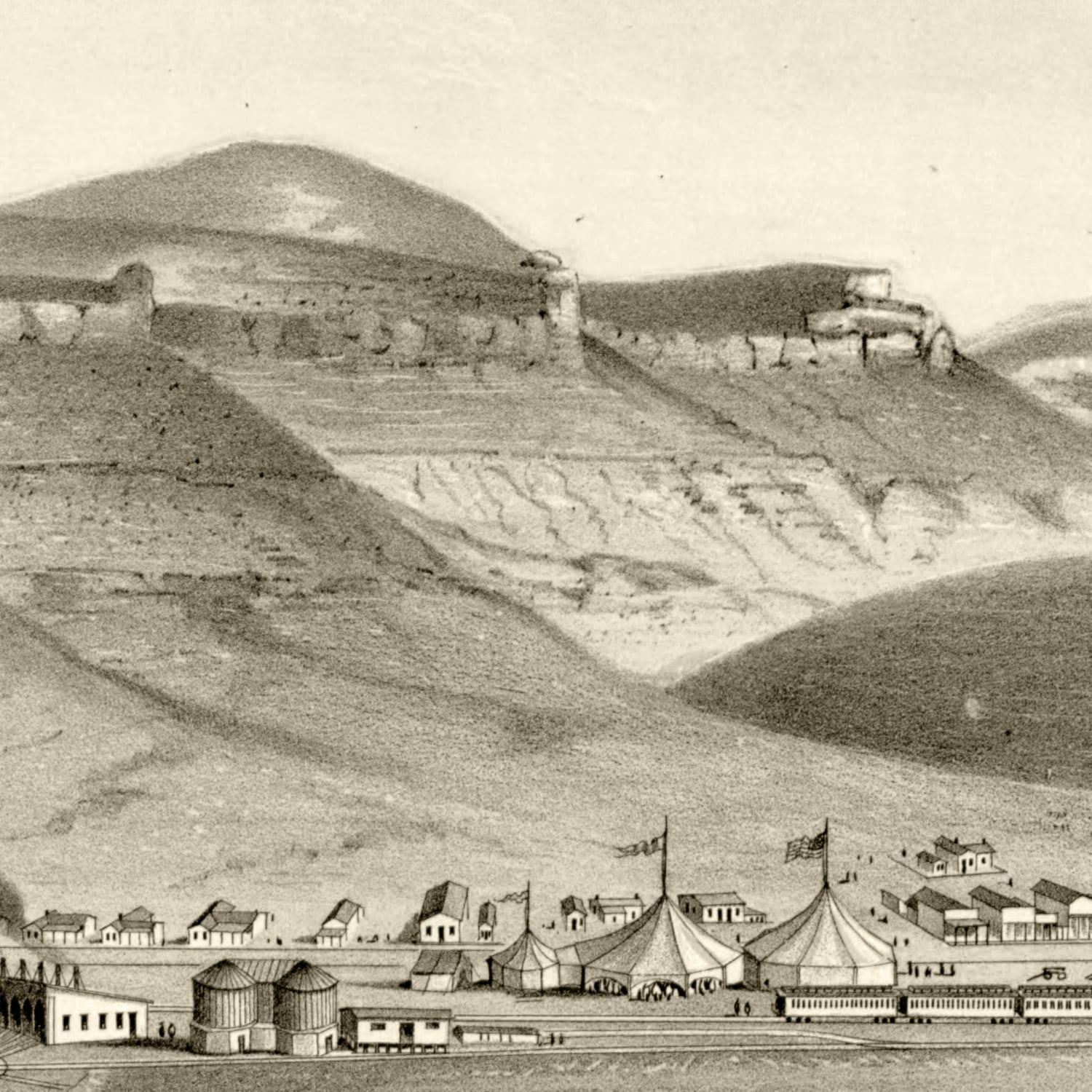 Vintage Map of Green River, Wyoming 1875