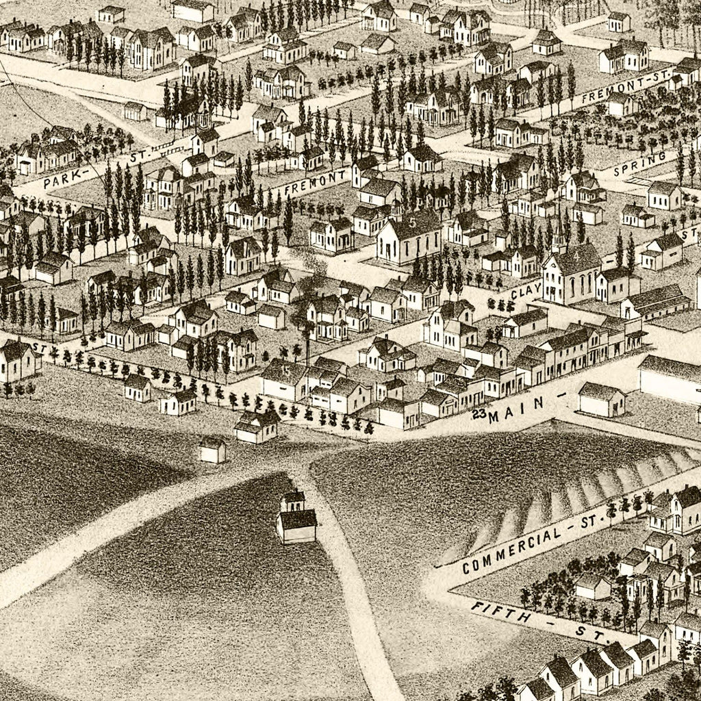 Vintage Map of Dayton, Washington 1884