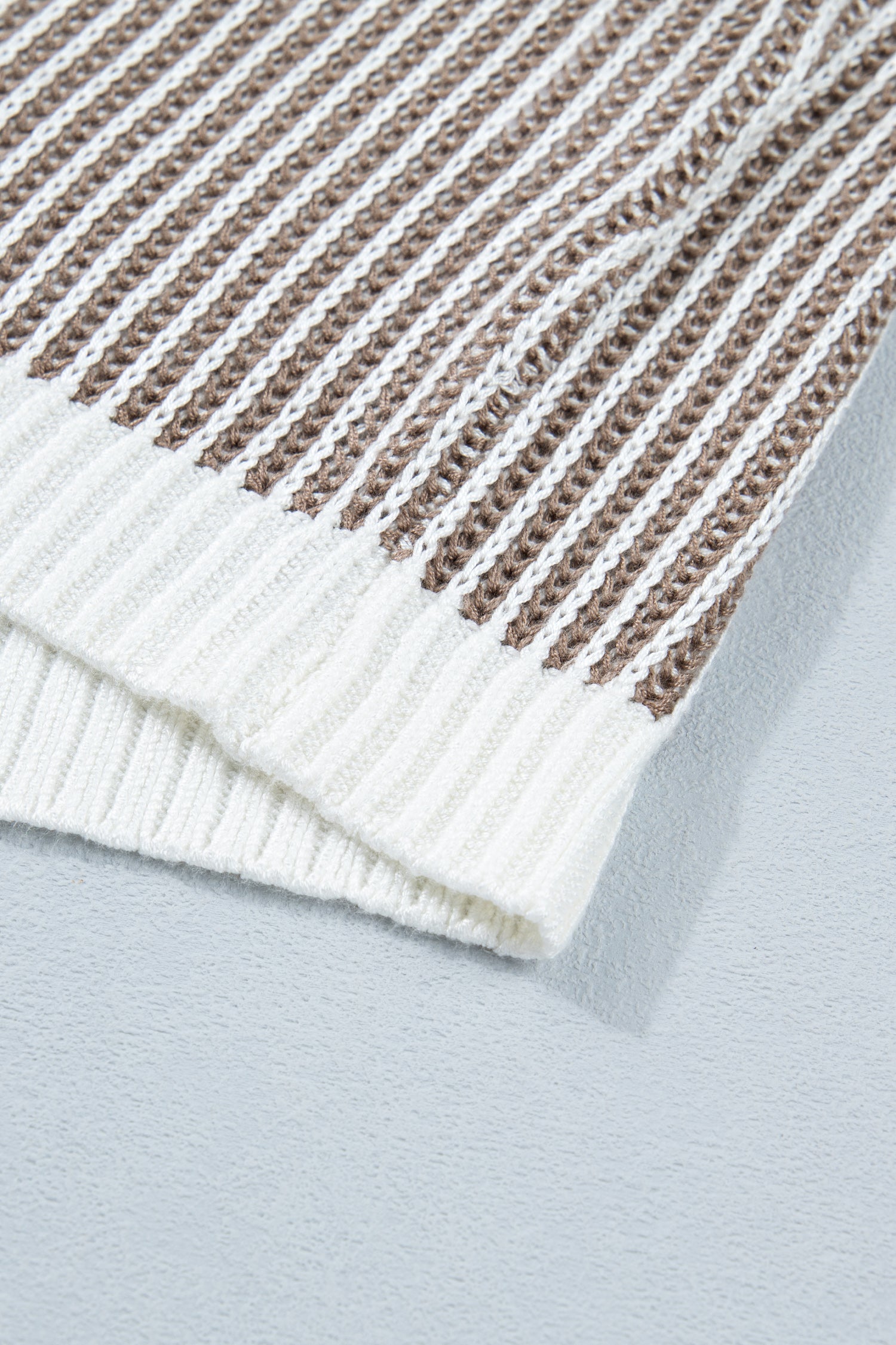 Ribbed Knit Contrast Trim Sweater Tank Top