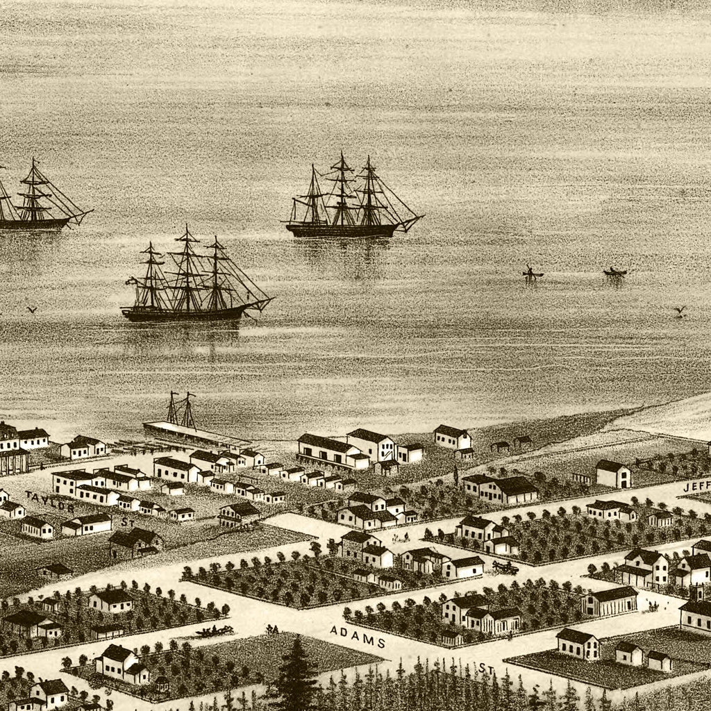 Vintage Map of Port Townsend, Washington 1878