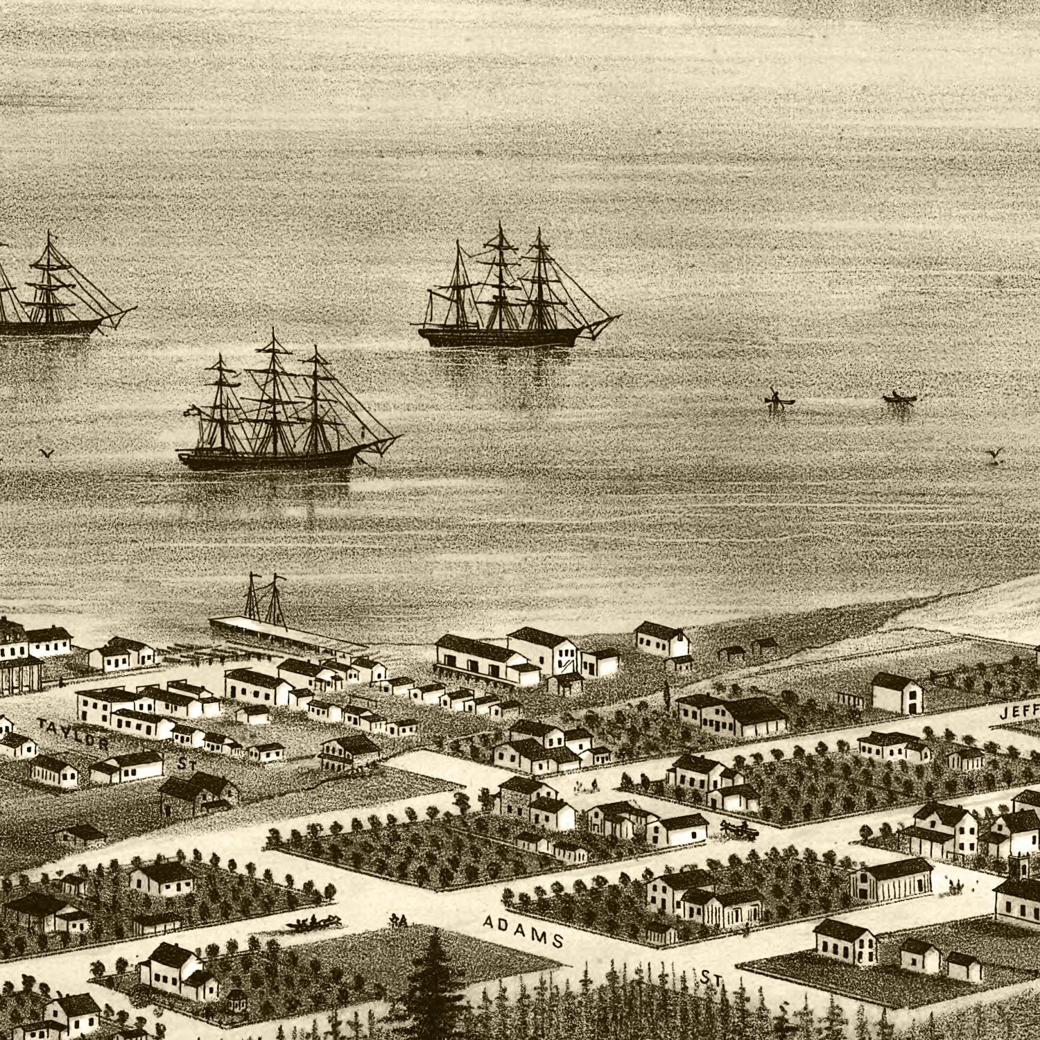 Vintage Map of Port Townsend, Washington 1878