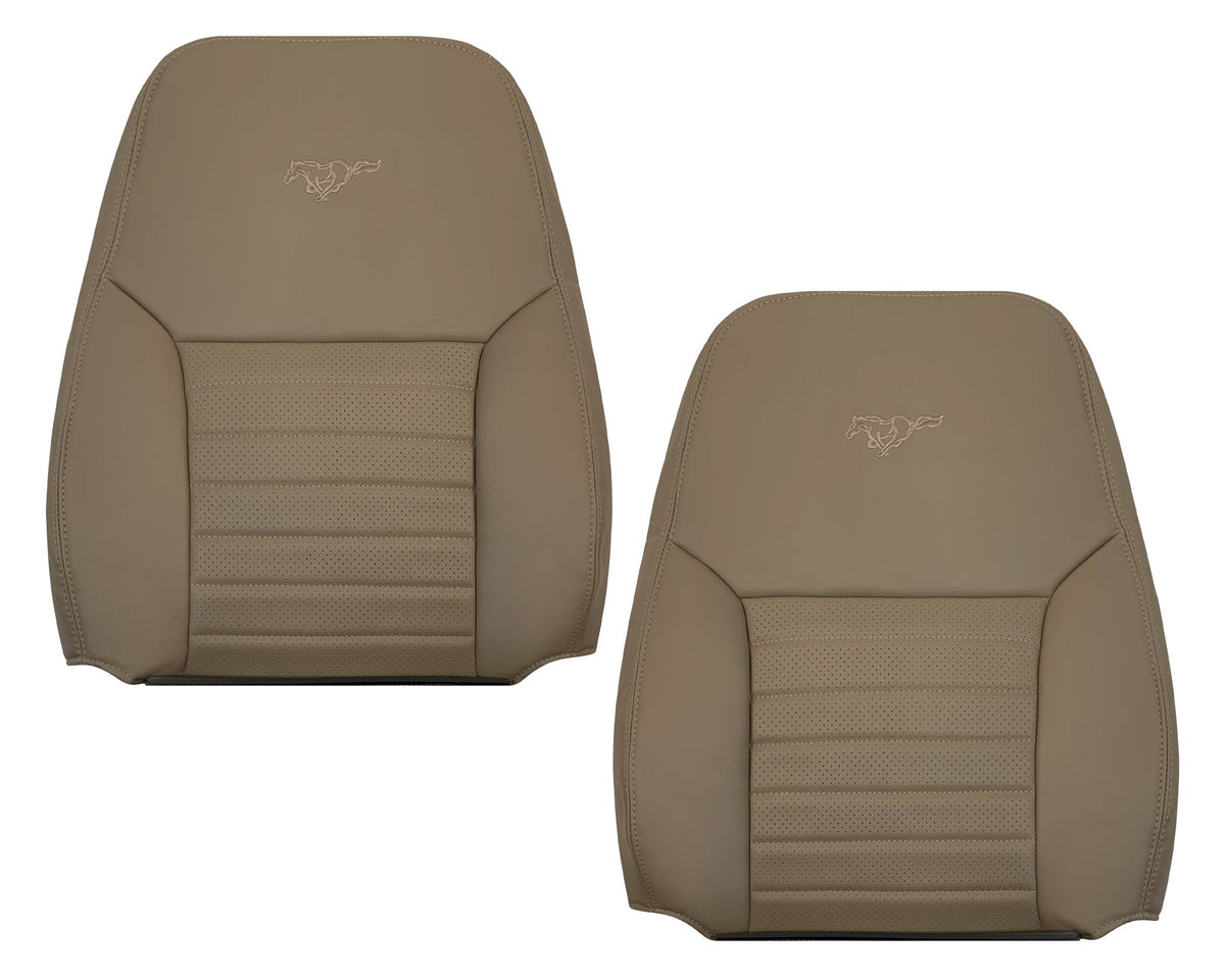 1999-2004 Ford Mustang GT V8 Replacement Cowhide Leather OR Synthetic Leather Seat Cover: Tan, Perforated