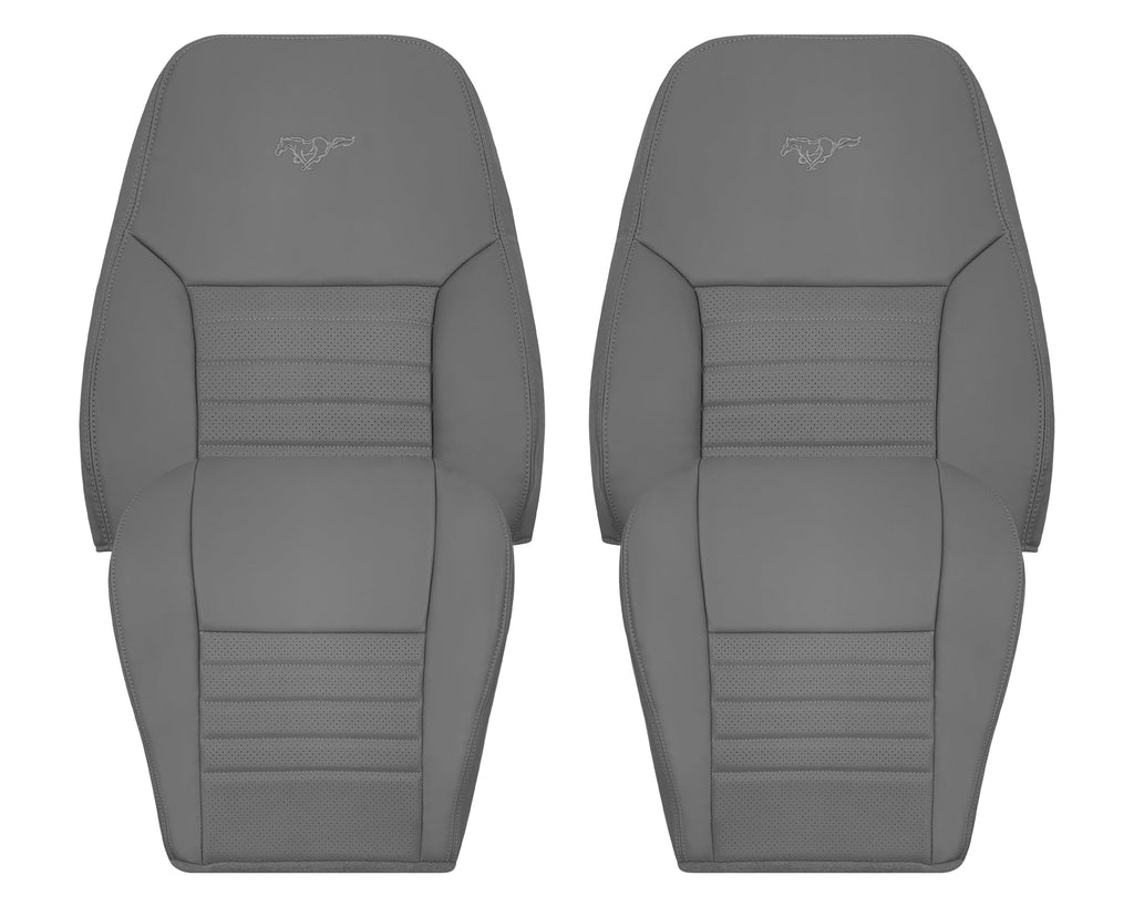 1999-2004 Ford Mustang GT V8 Replacement Cowhide Leather OR Synthetic Leather Seat Cover: Gray, Perforated