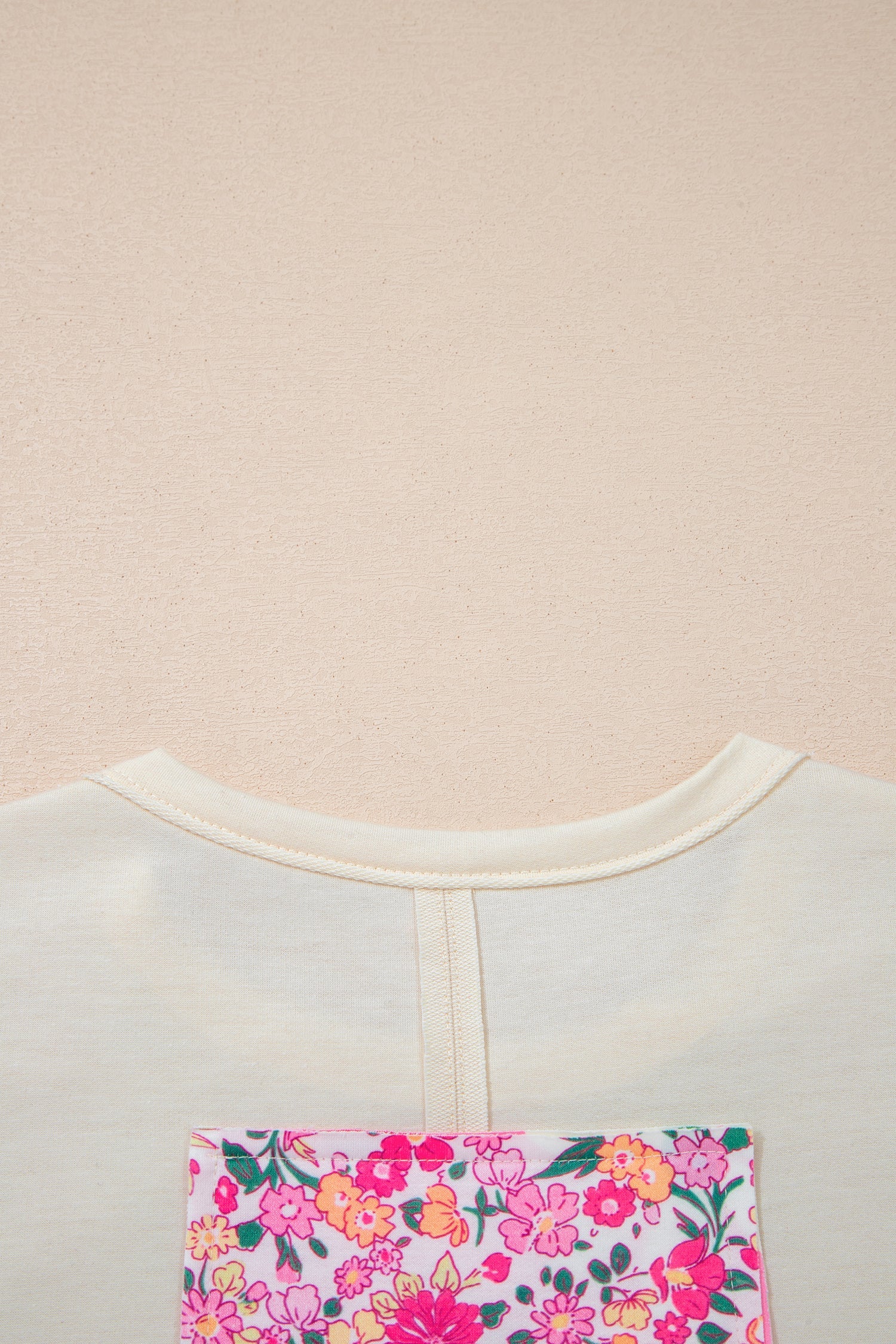Floral Patchwork Raw Seam Oversize Tee