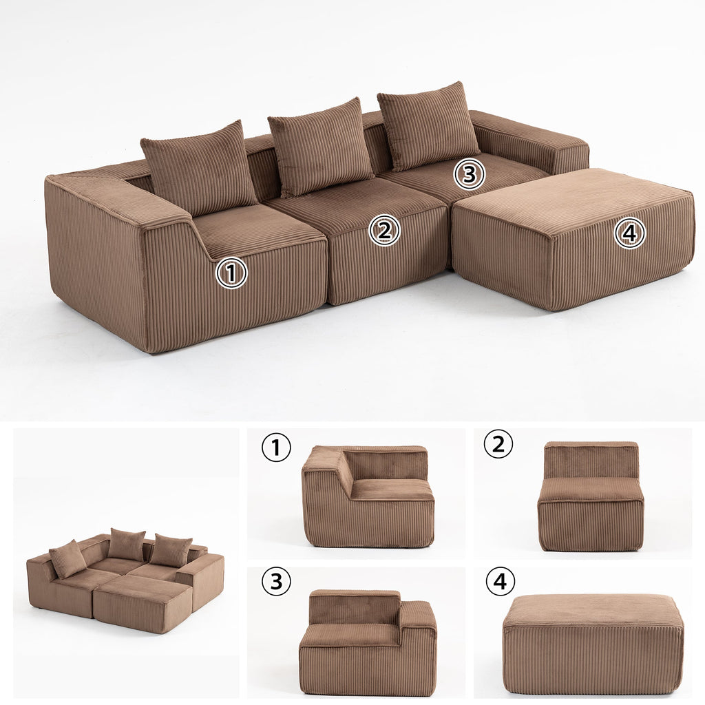 Multi person modular compression sofa that can be freely combined-33005-4