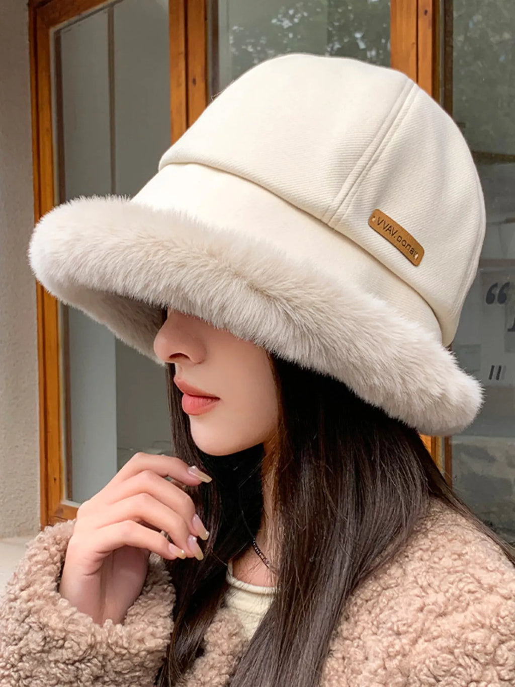Fuzzy Trim Bucket Hat