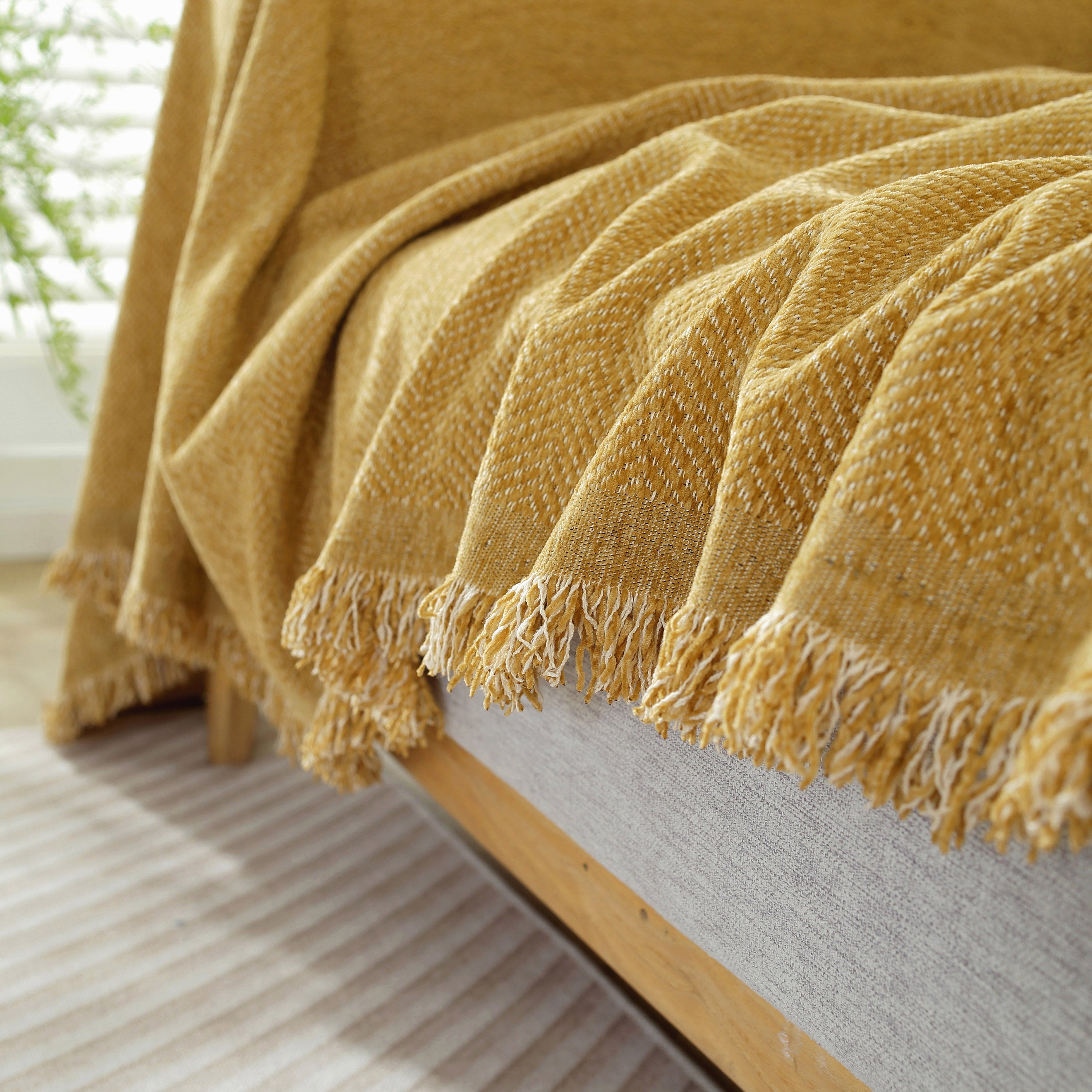 Chenille Herringbone Couch Protector Blanket, Stylish Throw Blankets for Couch and Couch Throw Cover