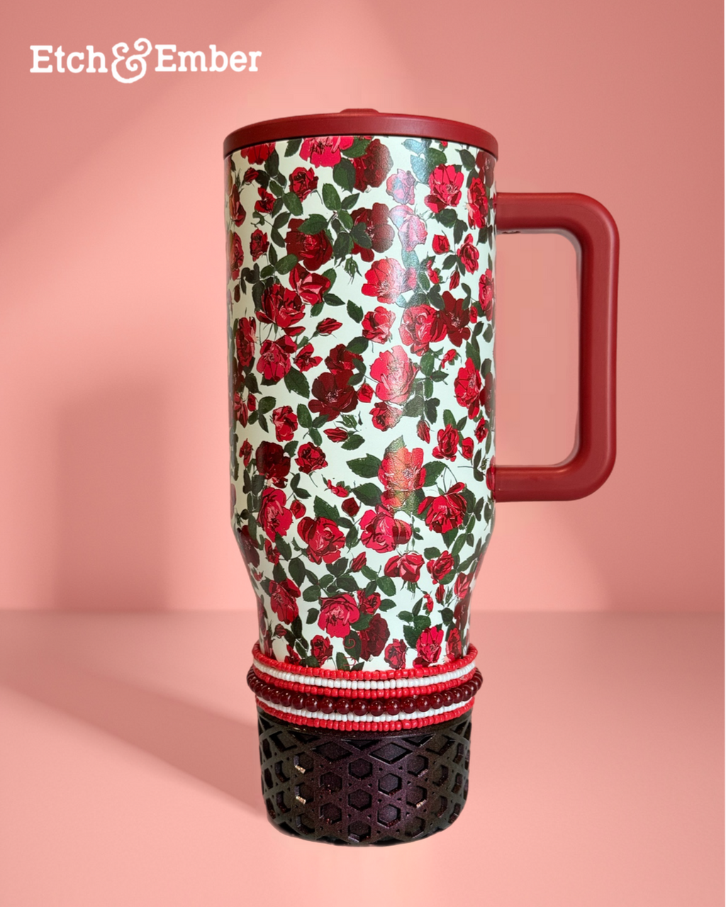 Red & White Tumbler Bracelet Stack
