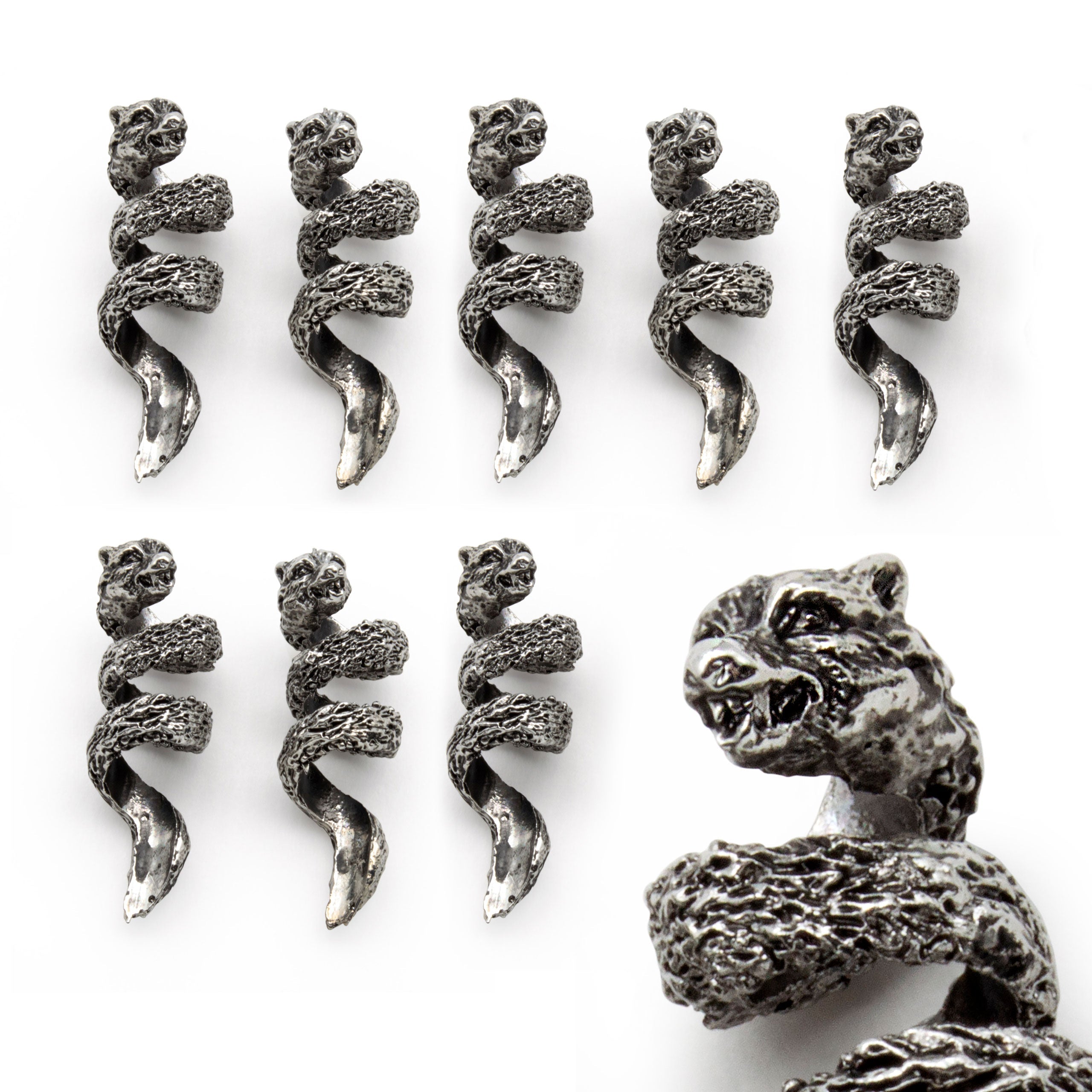 Fenrir Beard Rings – Silver Viking Beard Beads (8-Pack)