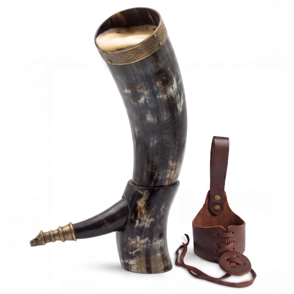 Drinking Horn Bundle with Stand & Holster
