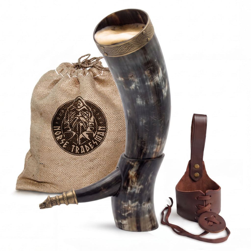 Drinking Horn Bundle with Stand & Holster