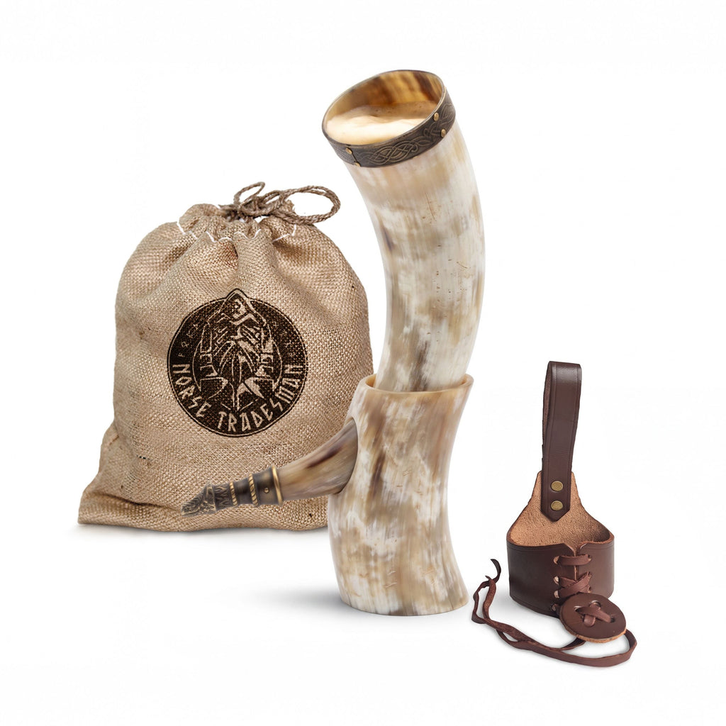 Drinking Horn Bundle with Stand & Holster