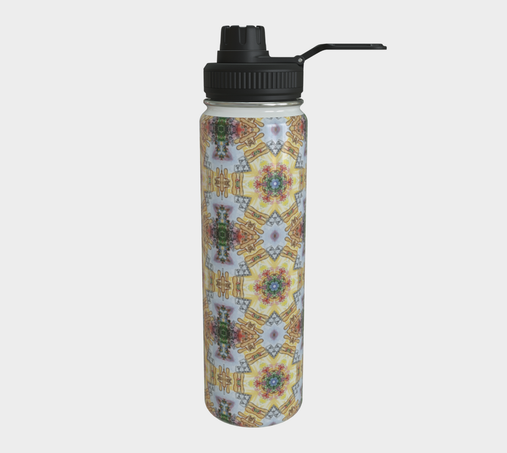 Gold Star Pattern Steel Water Bottle