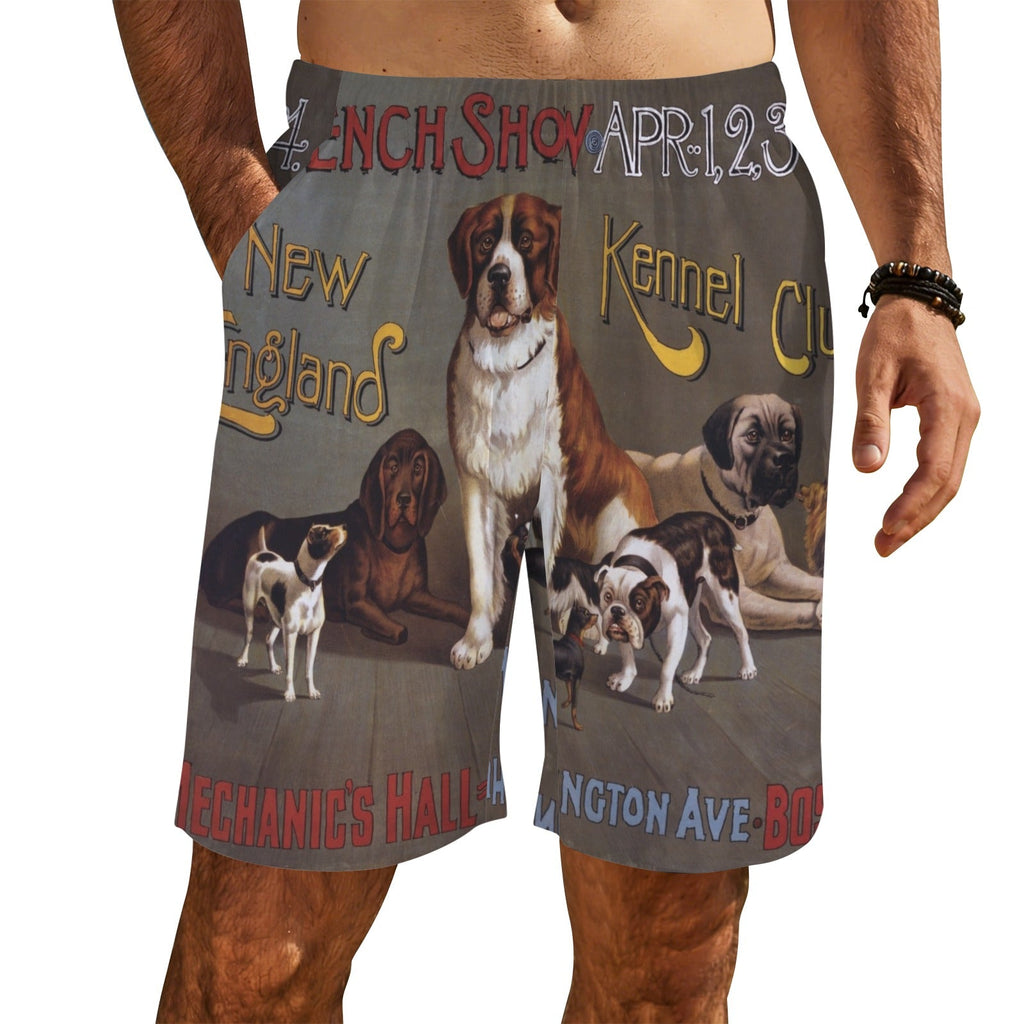 Vintage Dog Show Poster Men's All Over Print Swim Shorts | Ships from USA