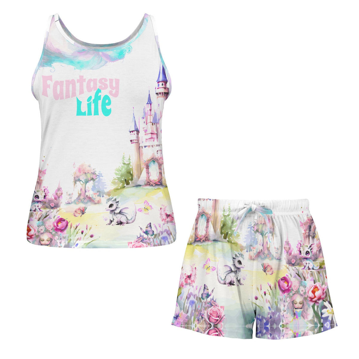 Fantasy Life Women's Tank Top & Shorts Pajama 2-piece Set  | Ships from USA