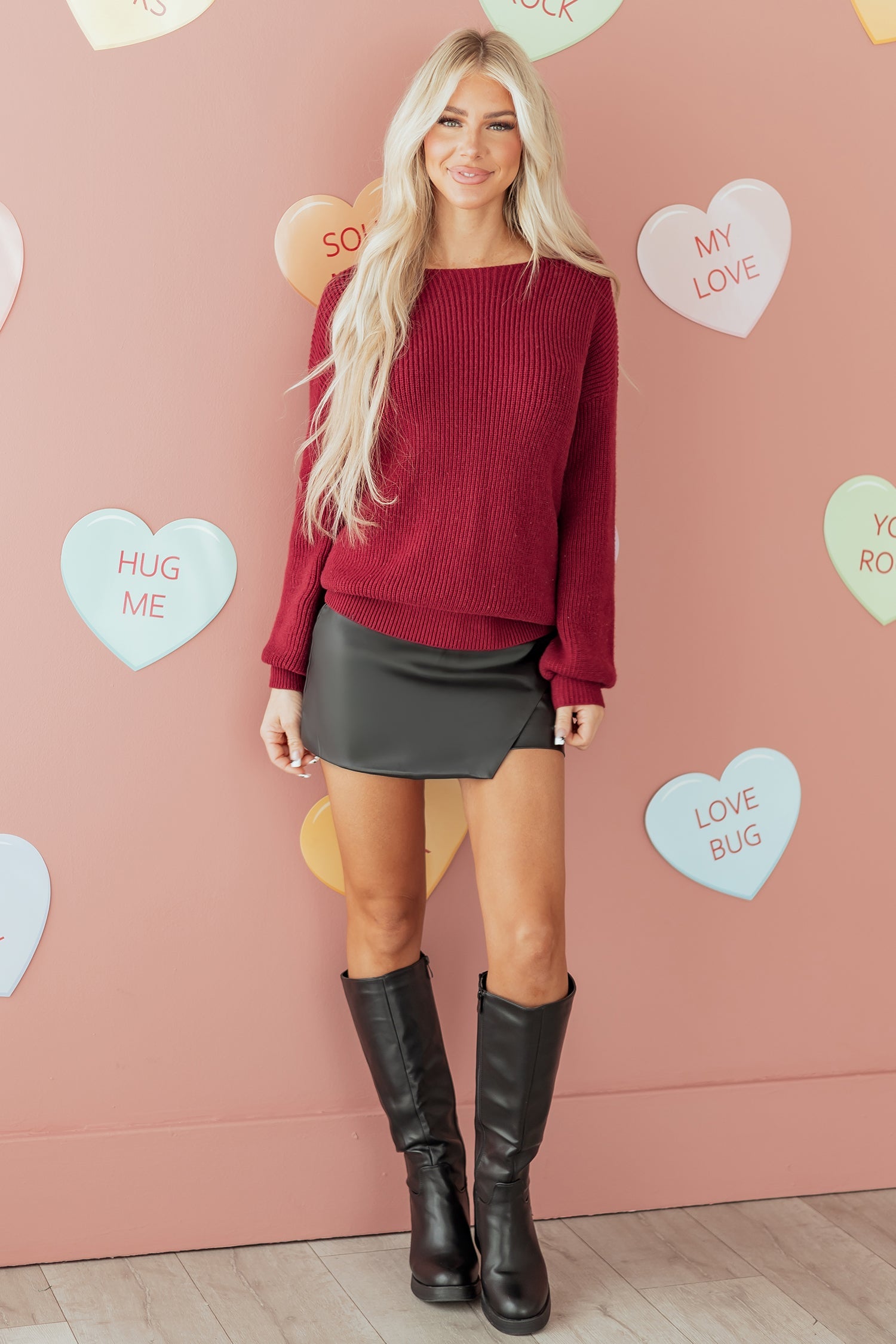 Ribbon Knot Backless Drop Shoulder Ribbed Sweater