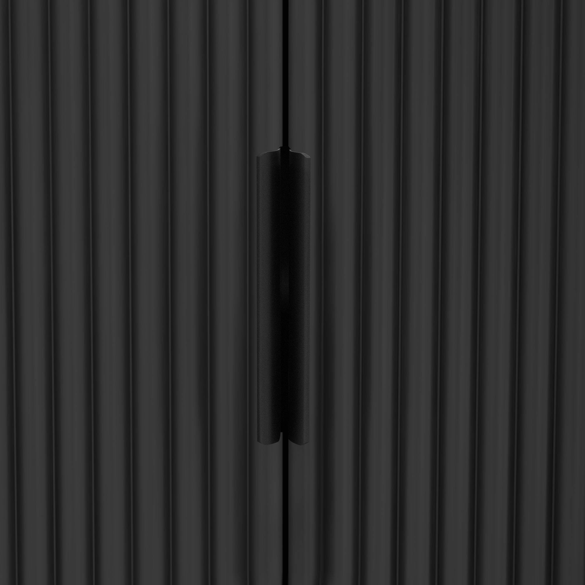U_STYLE Vertical Striped Door Storage Cabinet with Metal Handles, Adjustable, Suitable for Study, Entryway and Living Room