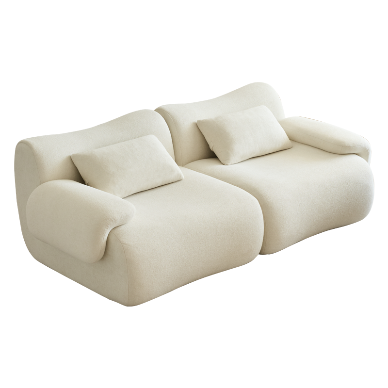 Sofa in a Box, Memory Foam 2-Seater Couch, Modern Compression Sofa with Deep Seat, No Assembly Required, Couch for Living Room Bedroom Apartment, White