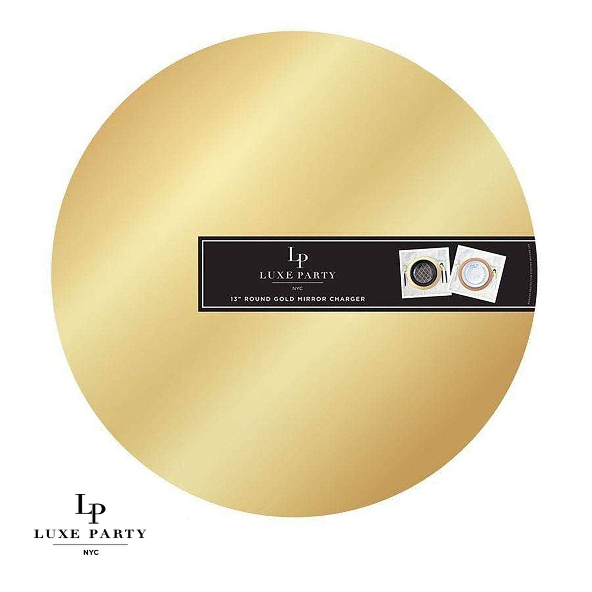 13" Gold Round Light Weight Mirror Charger Plate | 1 Charger